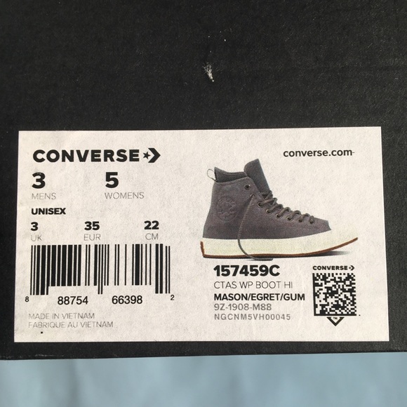 NWT Converse CTAS Chuck Taylor Leather WP Boot Hi Top 3 - Picture 15 of 17